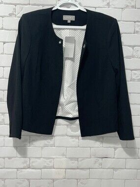 Laura Suit Jacket Womens 8 Black Blazer Dress Coat Ladies NWT